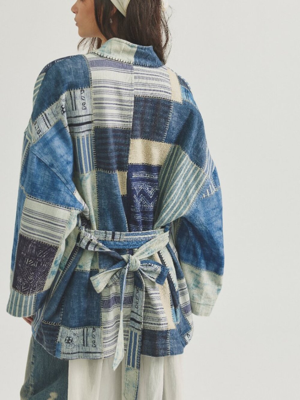 FREE PEOPLE We The Free Evie Kimono / Indigo Patchwork - Picture 2 of 7